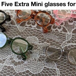77B, Colorful Mini Glasses five pairs for Pin for Love Doll